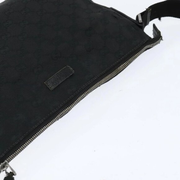 GUCCI GG Canvas Shoulder Bag Black Silver 114273 Auth 147943 - Picture 6 of 15